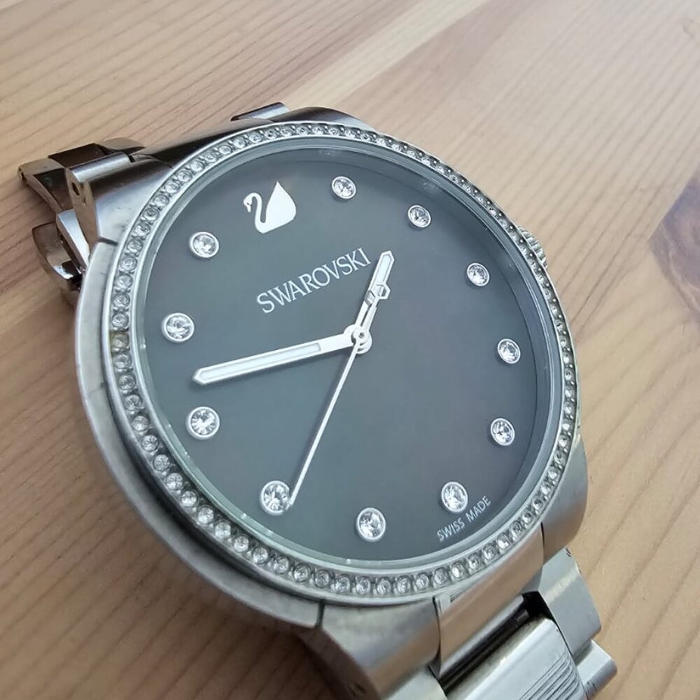 Swarovski Silver Black Watch